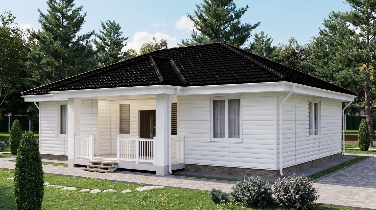 Дом с кровлей Геркулес 25, цвет чёрный, RAL 9005