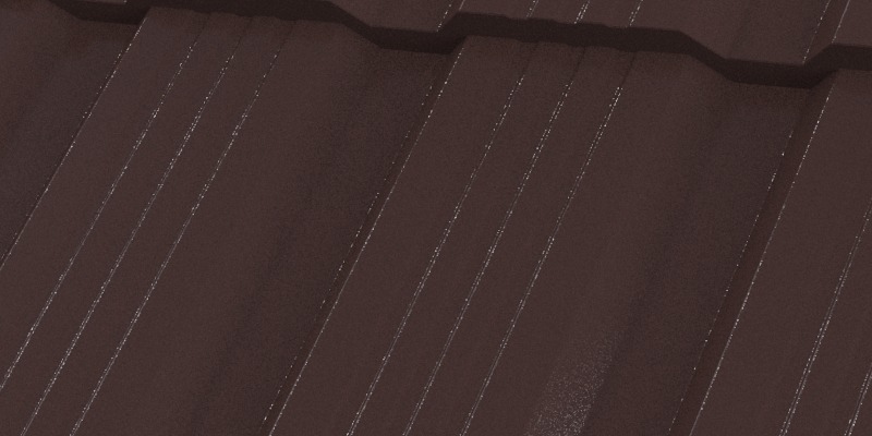 Рельеф Каскад крупным планом, покрытие pur pruf, цвет шоколадно-коричневый, RAL 8017