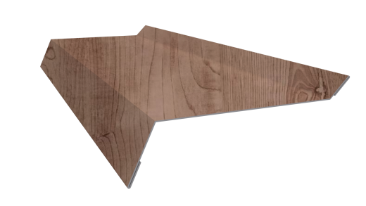Планка примыкания в штробу 20x60x10 мм, Орех 3D