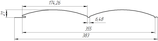 Блок хаус 383/355x0,5 мм, 7024 графитовый серый PUR Pruf