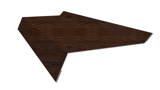 Планка примыкания в штробу 20x60x10 мм, Античный дуб 3D
