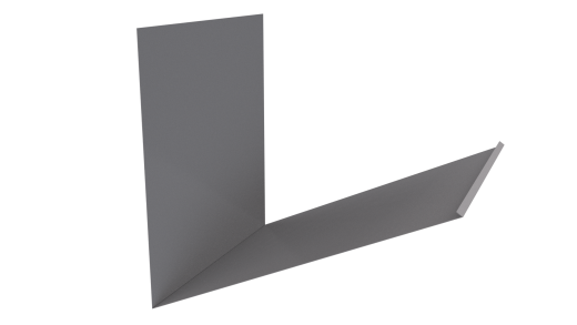 Планка примыкания верхняя к трубе фальц 250x210 мм, 7004 сигнальный серый глянцевый