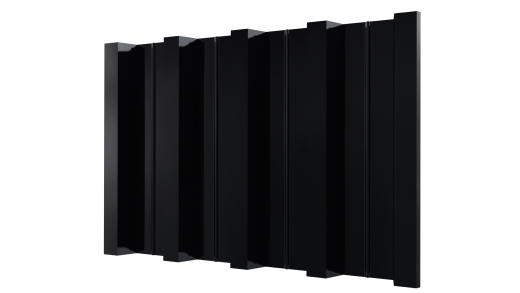 Профнастил Н60 902/845x0,7 мм, 9005 черный янтарь глянцевый