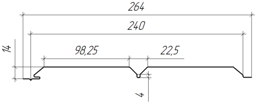 Л-брус 264/240x0,4 мм, 6029 мятно-зеленый глянцевый