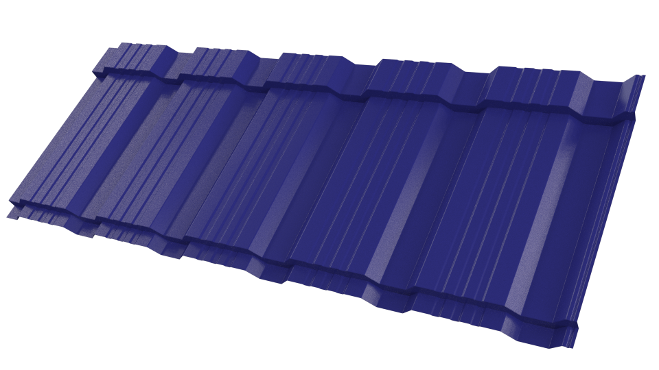 Металлочерепица Каскад 1195/1130x0,5 мм, 5002 ультрамариново-синий глянцевый