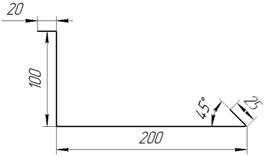 Планка примыкания нижняя 100x200x2000 мм, 1014 слоновая кость глянцевый