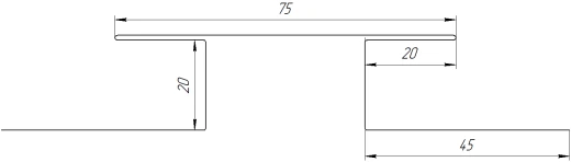 Планка стыковочная сложная 75x2000 мм, 3009 оксид красный глянцевый