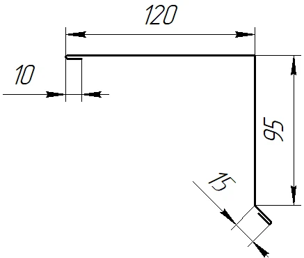 Планка торцевая 120x95x2000 мм, Картэн